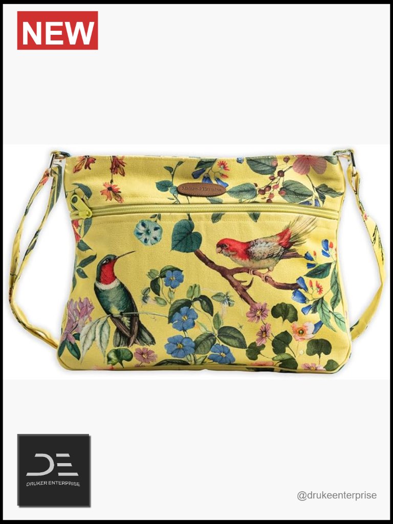 Cotton Canvas Crossbody Bag With Zippered Pockets For Travel